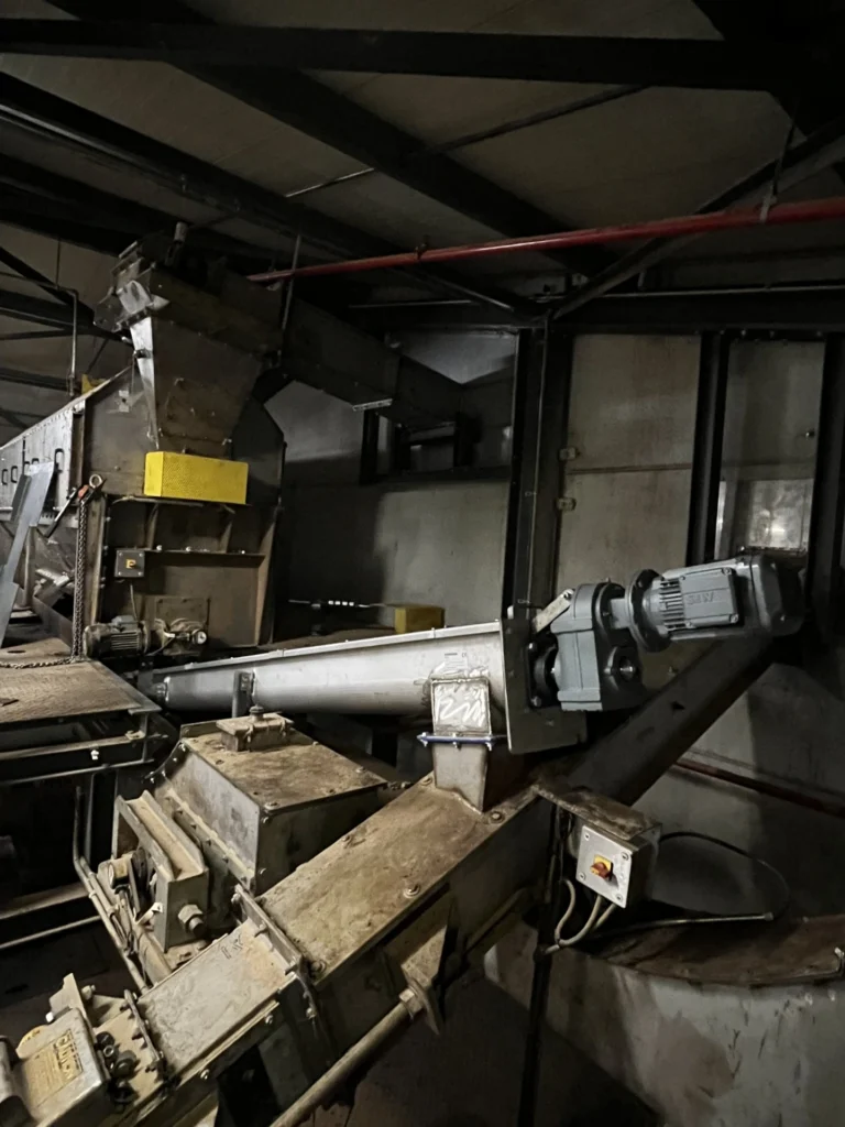 INOX transportschroef na zeeft installatie